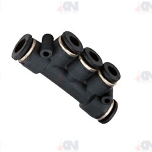 ข้อต่อทองเหลืองชุบนิเกิล รุ่น CPKG ห้าทางลด (เสียบสาย)