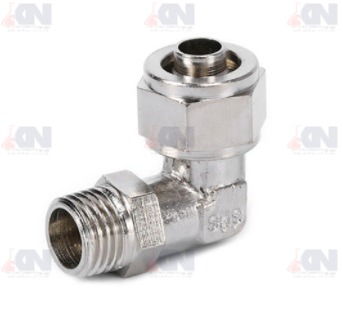 KLL-fitting ข้อต่องอ 90°C ทองเหลืองชุบนิเกิล รุ่น KLL