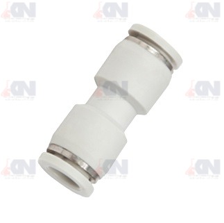 KPU-fitting ข้อต่อฝาสีขาว รุ่น KPU ข้อตรงเสียบสาย 2 ด้าน