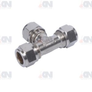 ข้อต่อตราไก่สามทางทองเหลืองชุบนิเกิล รุ่น KTE