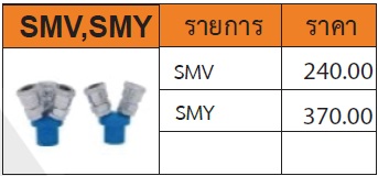ข้อต่อสวมเร็ว แบบฐานกลม 2 หัว (SMV) และ 3 หัว (SMY)