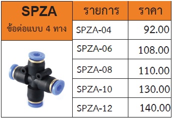ข้อต่อ 4 ทางลด (เสียบสาย) รุ่น SPZAG