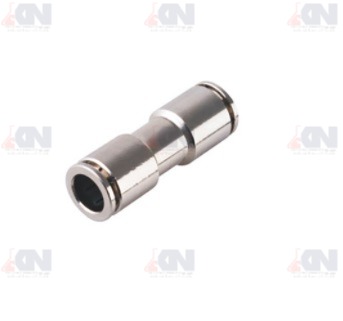 YPU-fitting ข้อต่อตรง ทองเหลืองชุบนิเกิล รุ่น YPU